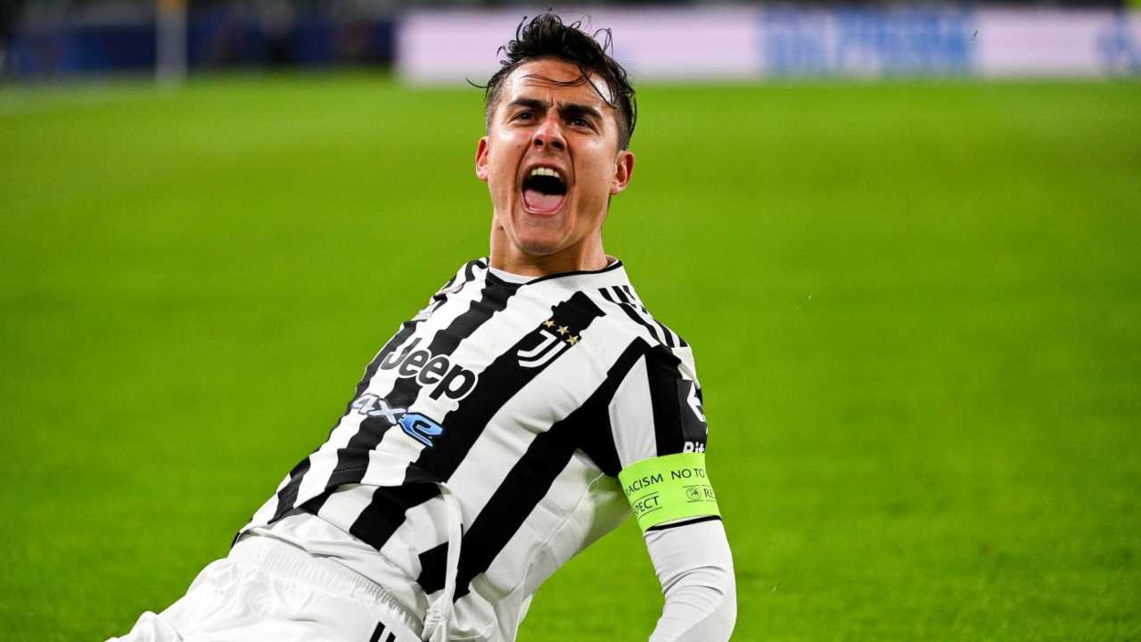 Dybala esulta in champions - foto LaPresse