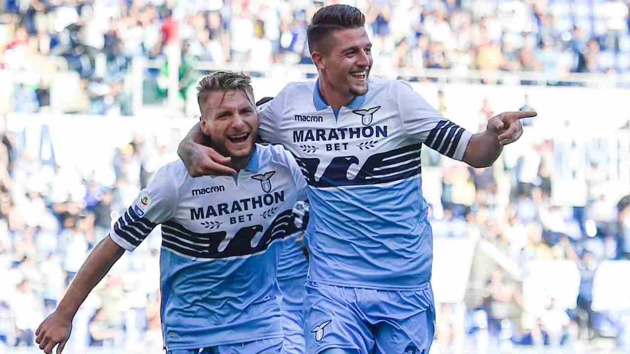 Immobile e Milinkovic Savic - foto LaPresse