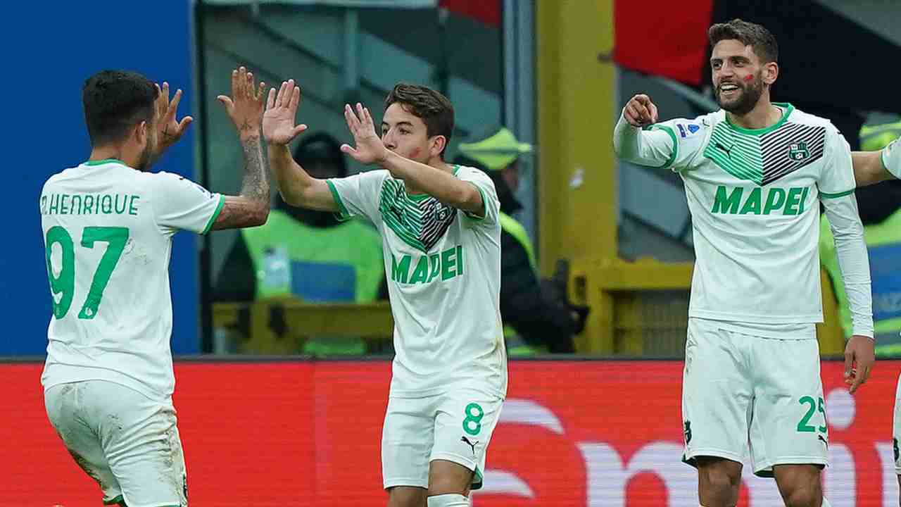 Sassuolo esulta a Milano - foto LaPresse