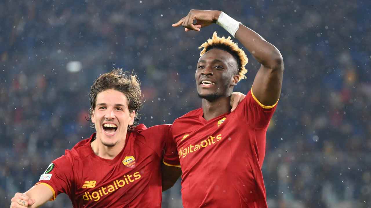 Zaniolo e Abraham - foto LaPresse