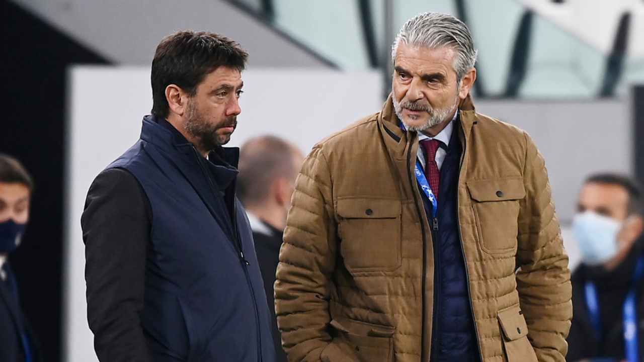 Agnelli e Arrivabene - foto LaPresse