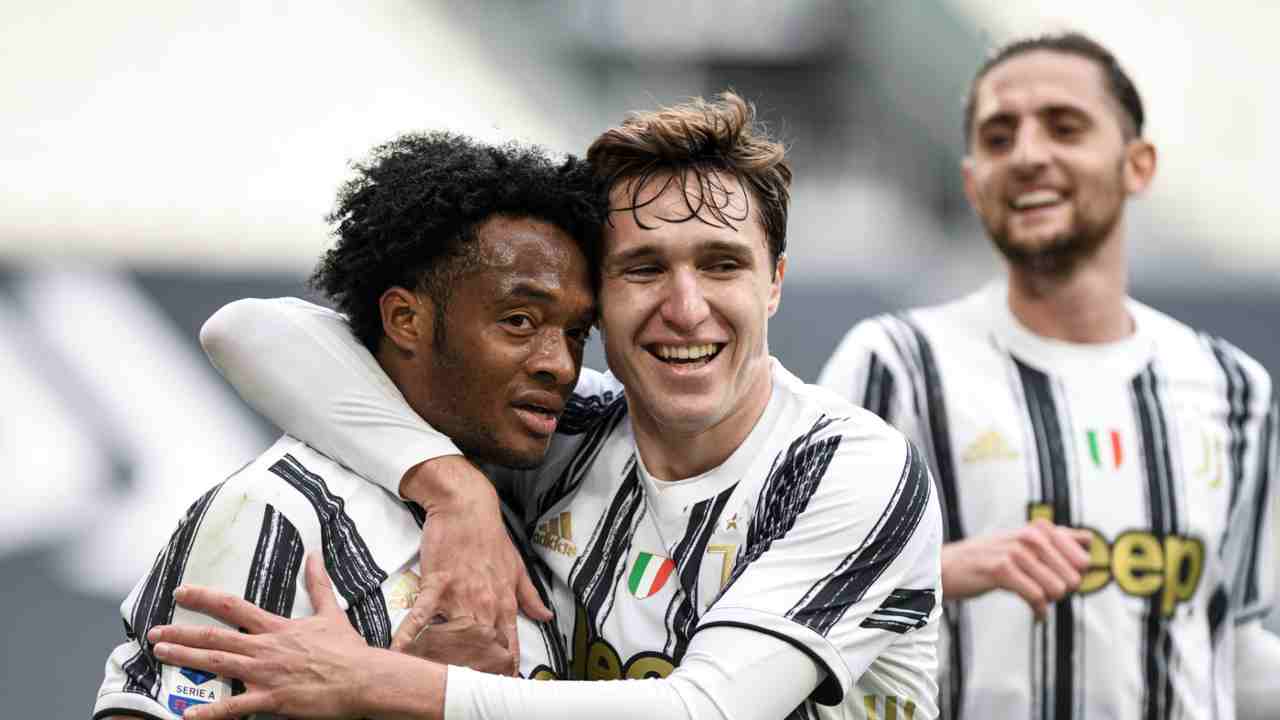 Cuadrado,Chiesa e Rabiot - foto LaPresse