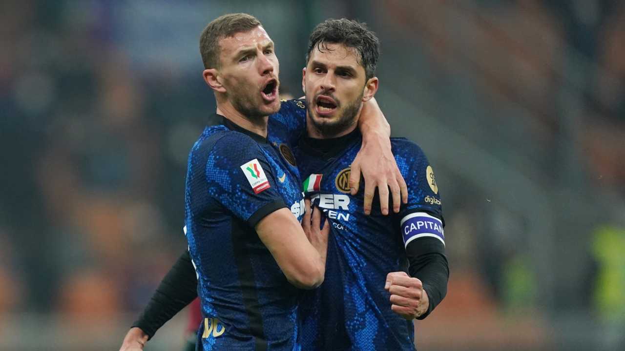 Dzeko e Ranocchia - foto LaPresse