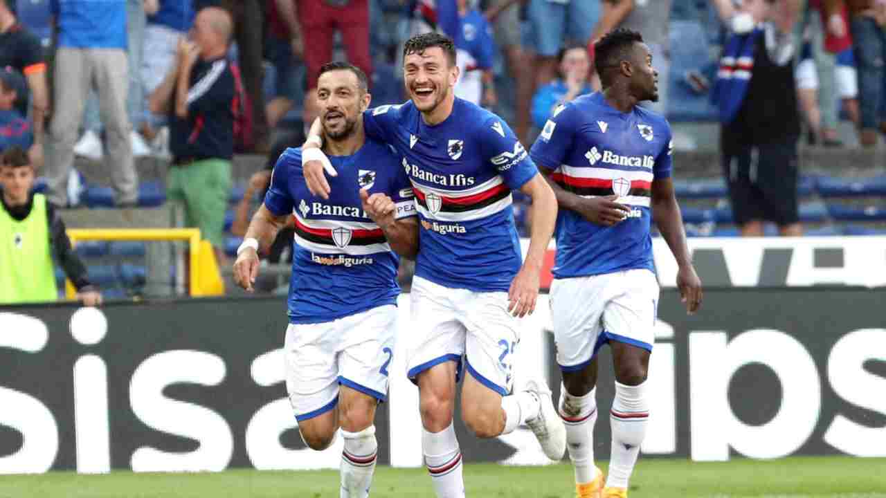 Samp esulta - foto LaPresse