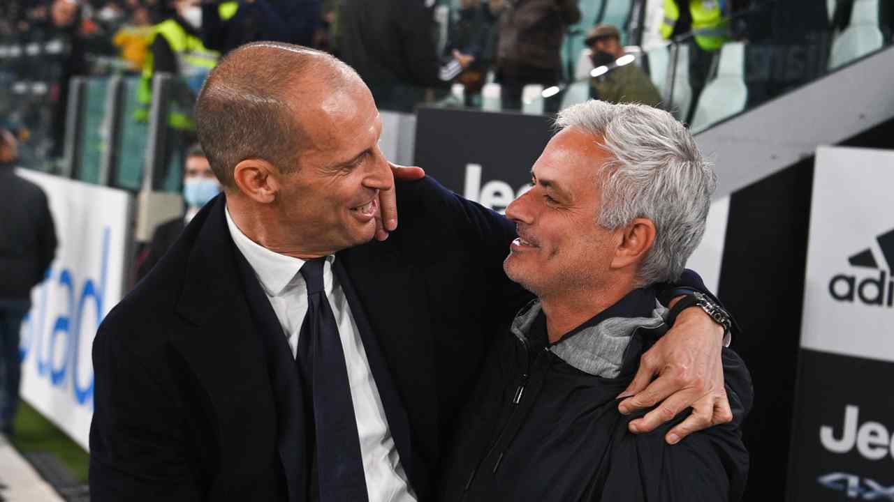 Allegri e Mourinho foto LaPresse