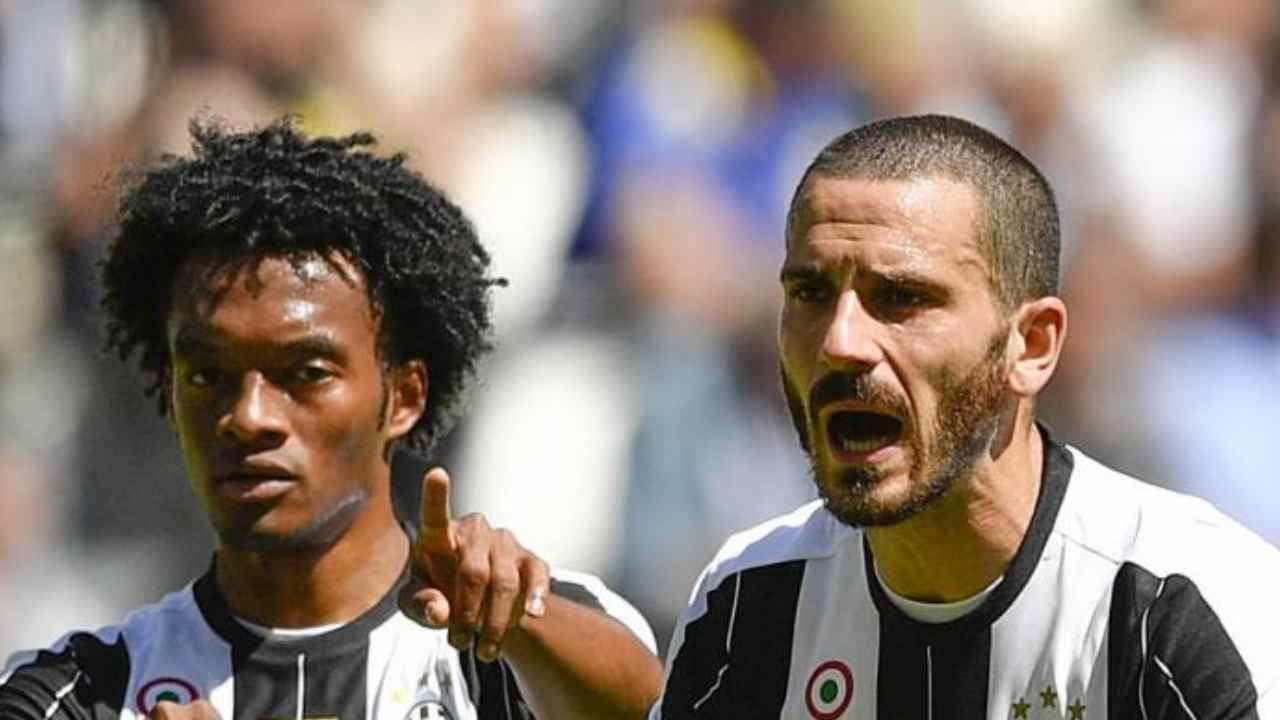 Cuadrado e Bonucci foto LaPresse