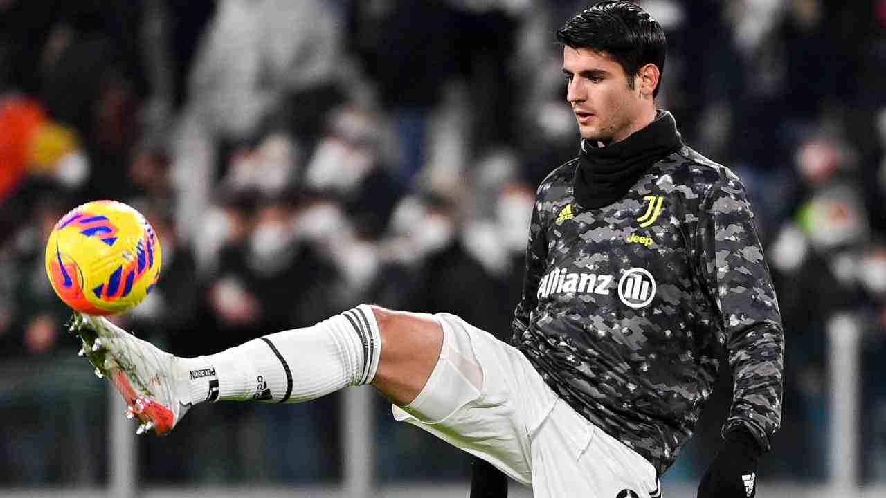 morata in palleggio foto LaPresse