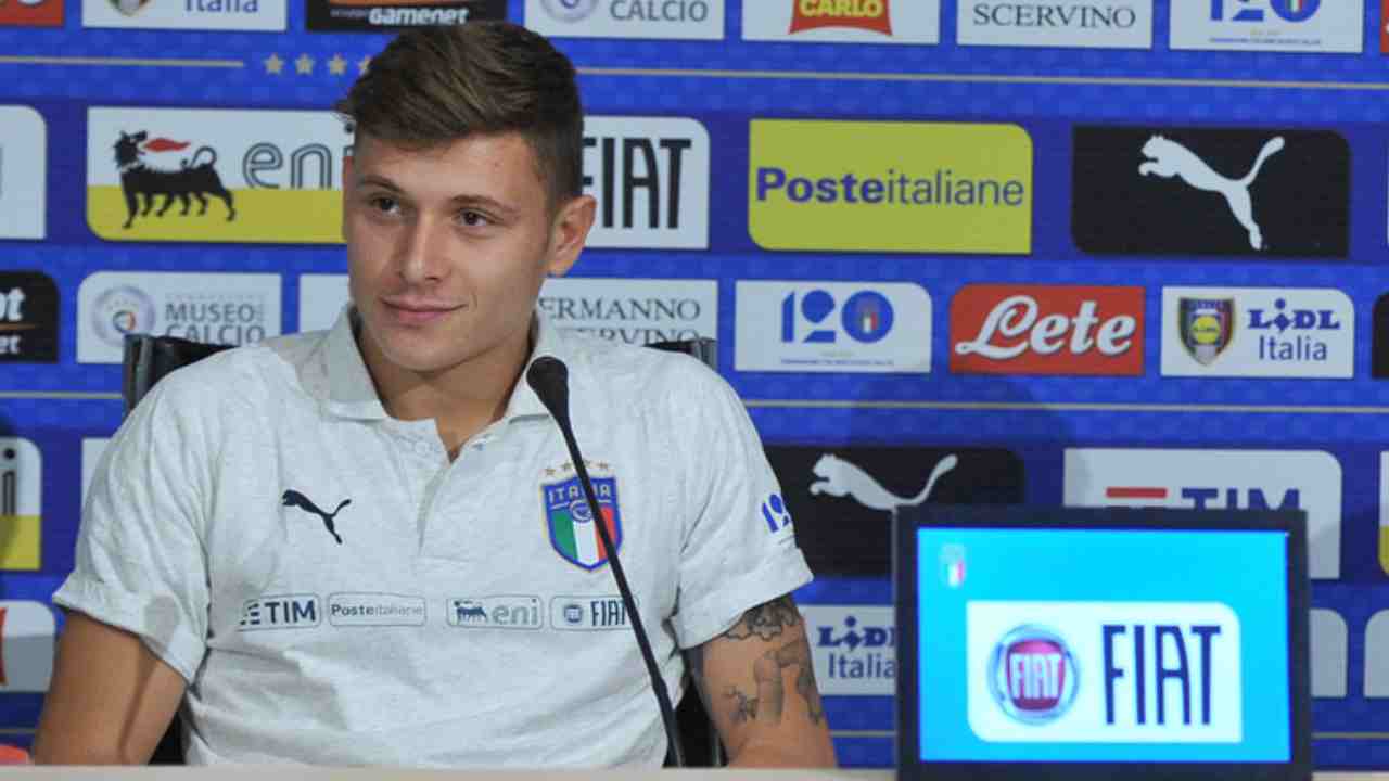 Barella in conferenza foto LaPresse