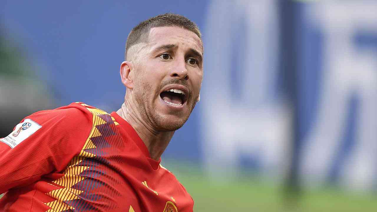 Sergio Ramos Spagna foto LaPresse