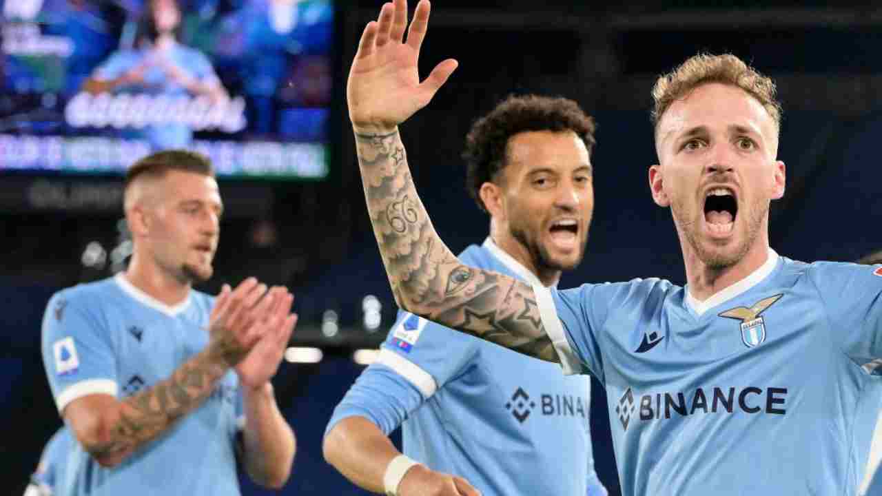 tre giocatori lazio foto Lapresse