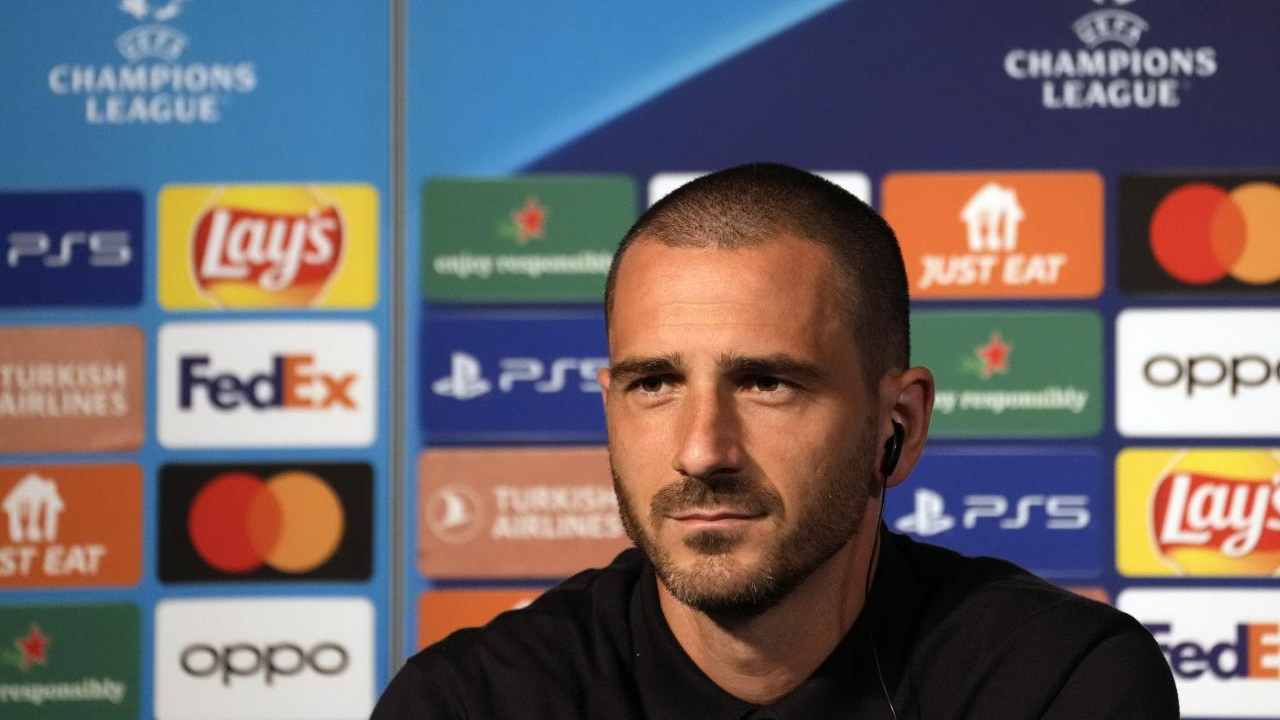 Bonucci in conferenza foto LaPresse