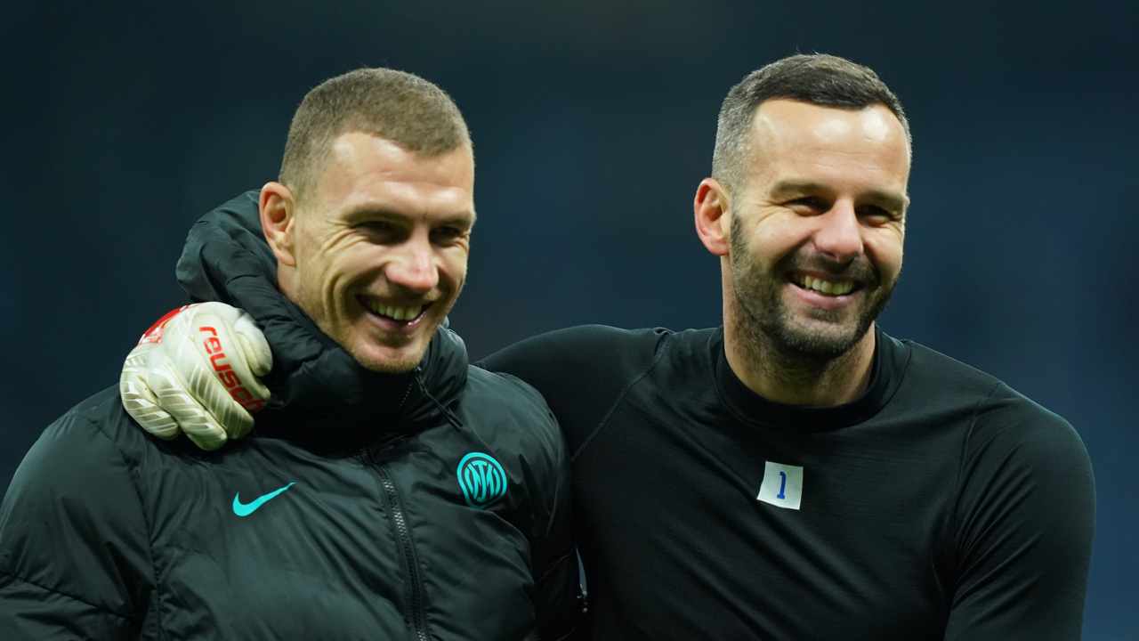 Dzeko e Handanovic foto LaPresse