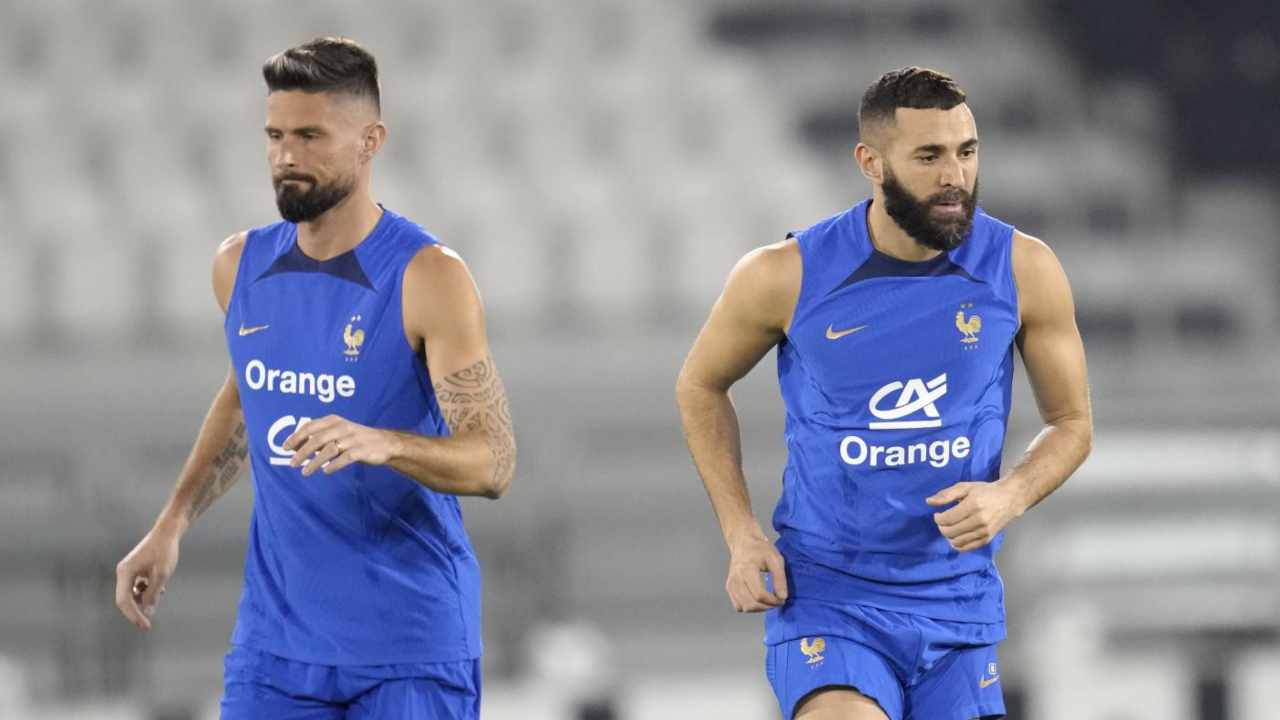 giroud e benzema foto LaPresse