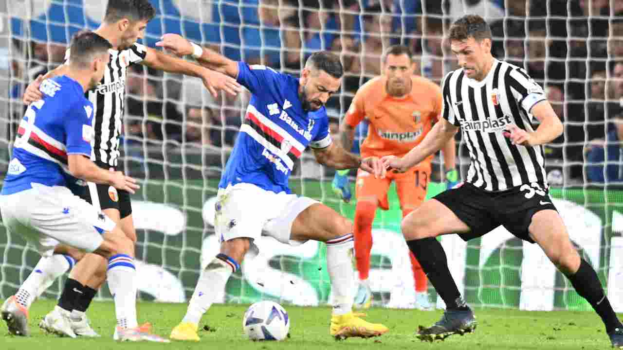 Quagliarella in Samp-Ascoli foto LaPresse