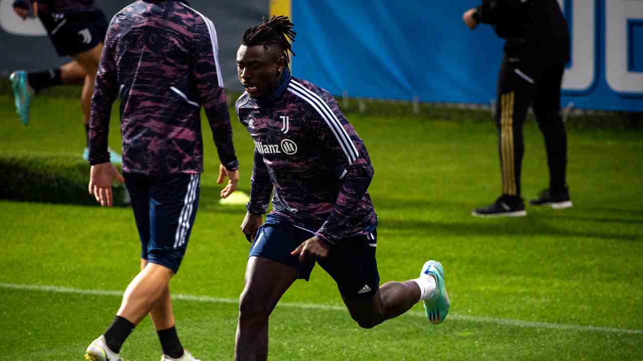 Kean in allenamento - foto LaPresse