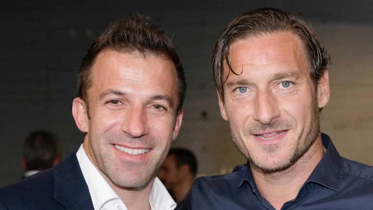 Del Piero e Totti foto LaPresse