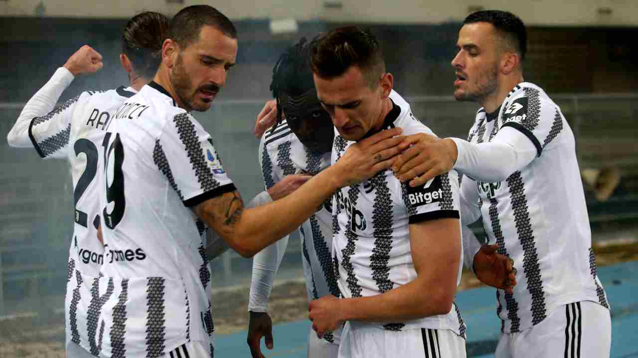 Juve esulta foto LaPresse