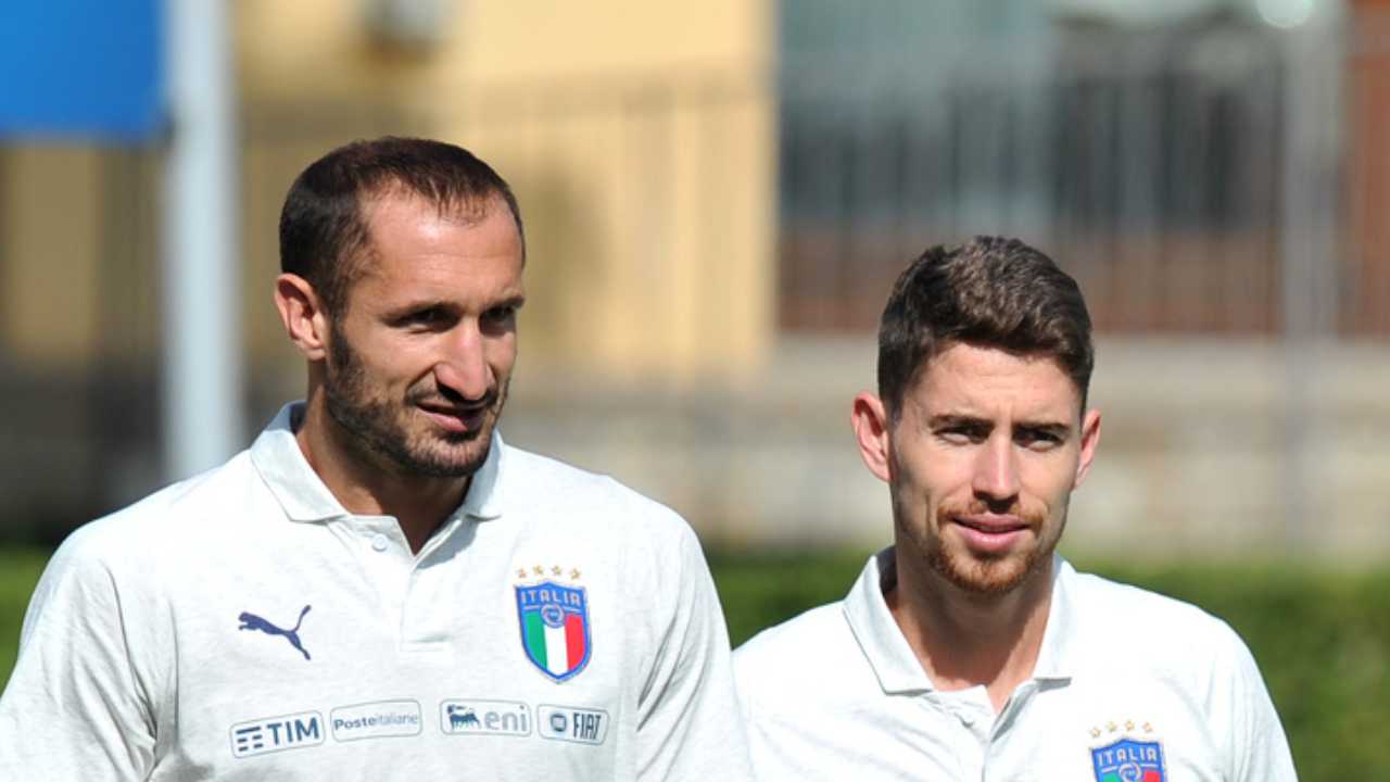 jorginho e chiellini - foto LaPresse