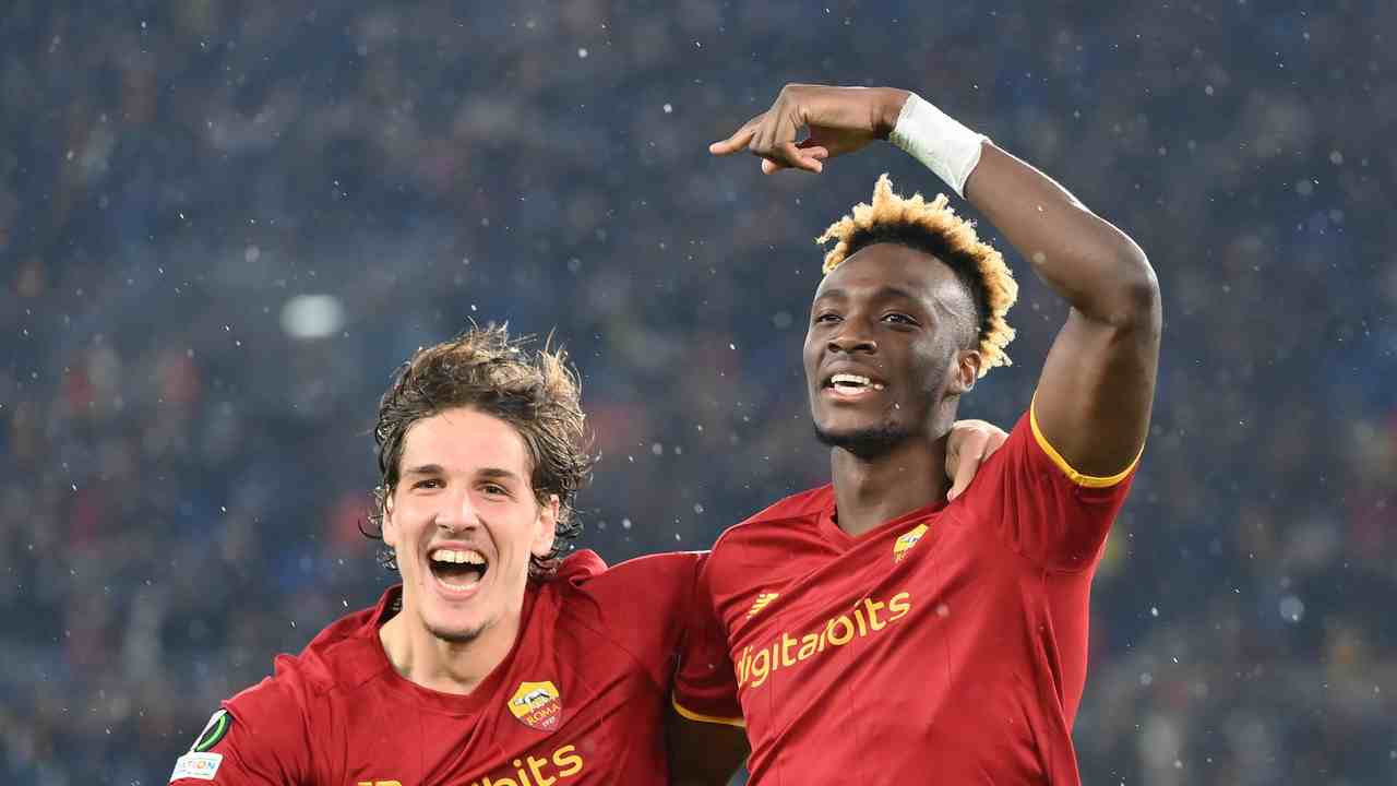 Zaniolo e Abraham - foto LaPresse