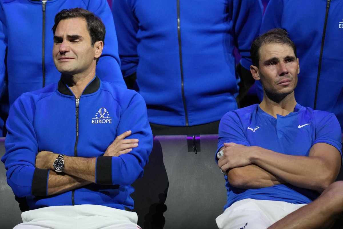 Federer e Nadal nel giorno dell'addio al tennis dello svizzero