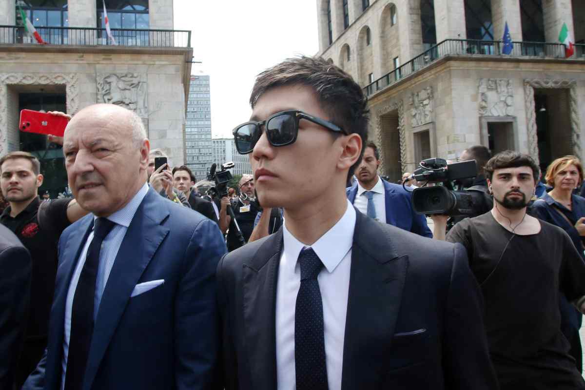 Marotta e Zhang ai funerali di Berlusconi 