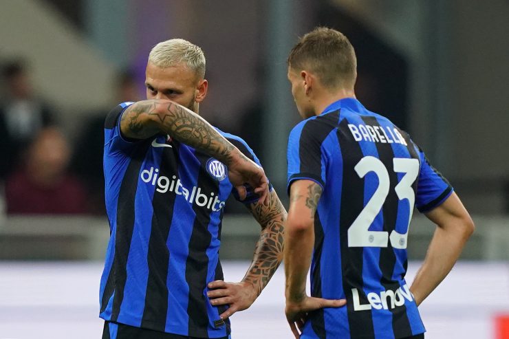 Dimarco e Barella con la maglia dell'Inter